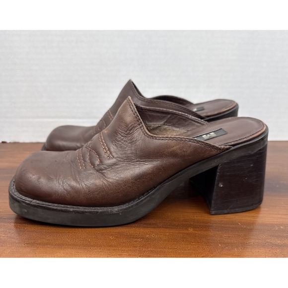 Vintage Women's Y2K Mia Slip On Chunky Heels Mule Shoes Size 8M - Picture 5 of 11